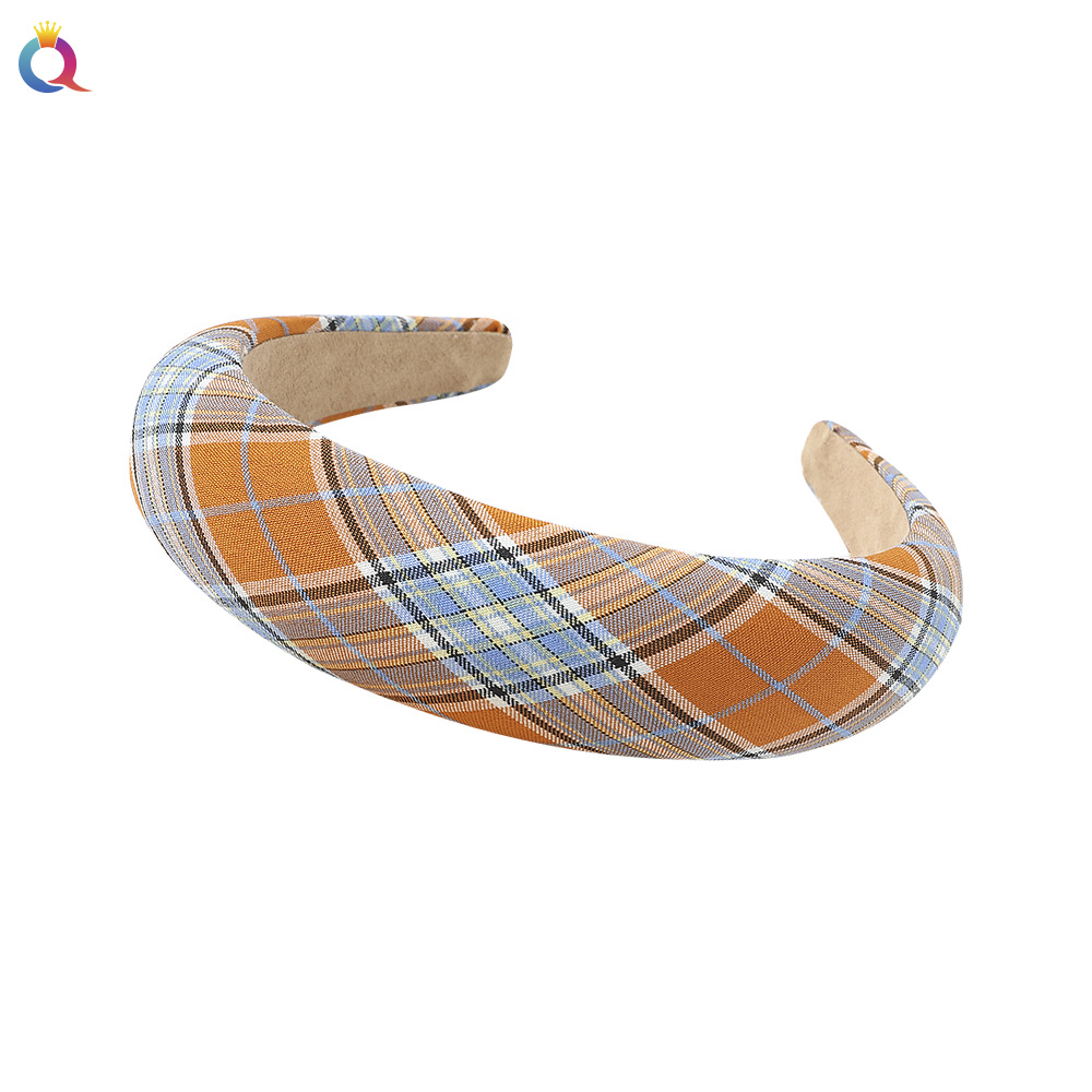 New Fashion Leather Sponge Hair Hoop Cloth Plaid Thick Wrapping Broadband Headband Nihaojewelry Wholesale display picture 20