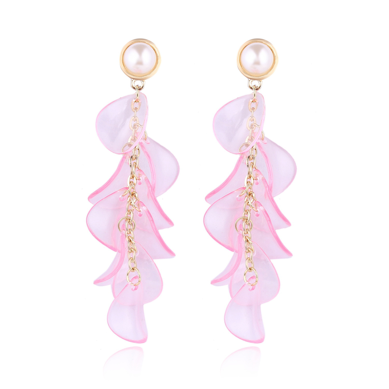 Fashion Earrings New Earrings Temperament Petal Flower Fringed Earrings display picture 13