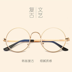 Harry Potter-inspired oversized round anti-radiation plain glasses with full-metal frames—vintage myopia eyewear, ready-made, available for wholesale