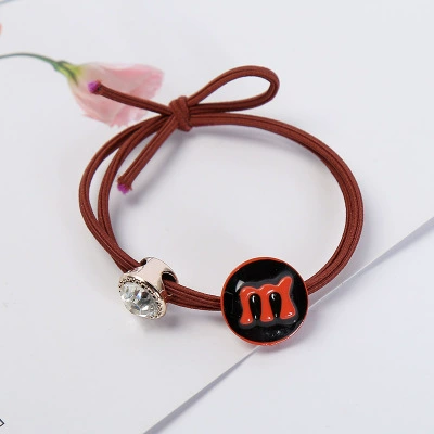 Creative hair rope with letters, cute beads, wholesale, European style, simple and elegant design