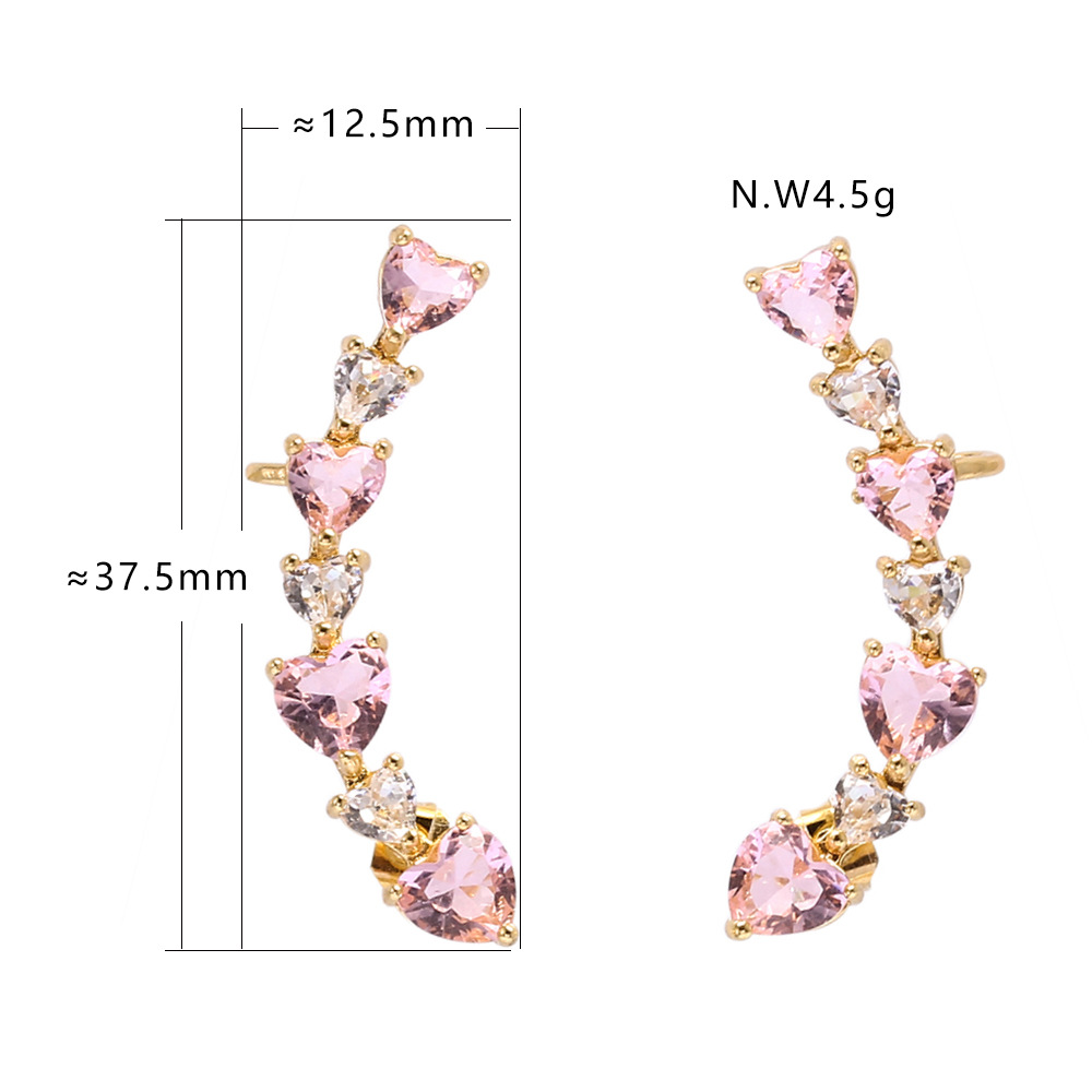 Fashion Style Color Gold-plated Heart Shape Earrings display picture 1