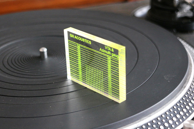 Reproductor de vinilo HD que mide la cabeza y el brazo VTA equilibrio y regla de ajuste de acimut