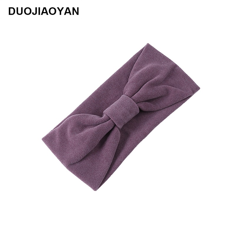 Velvet Knotted Winter Anti-leaf Soft Warm Pure Color Ladies Headband display picture 3