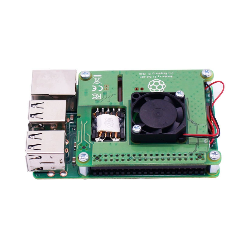 Модуль питания PoE HAT для Raspberry Pi 4B/3B с Ethernet, расширительная плата с охлаждающим вентилятором и прямым питанием
