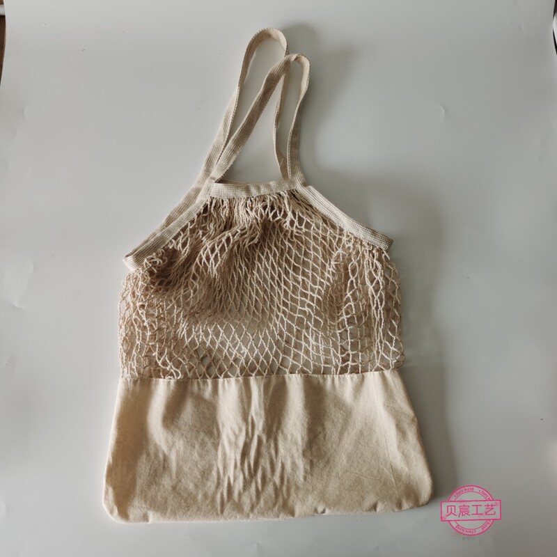 Shopping Bag mesh cotton stitching retro style handbag tote bag Direct Sale high-end canvas bag