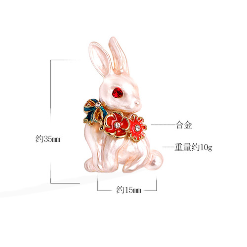 Cute new pearl brooch, fashionable corsage, little rabbit, personalized temperament, Korean style pin collar, pin buckle, accessories, chest ornament