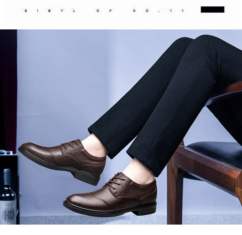 Casual leren schoenen voor heren met ronde kop, ondiepe mond, vetersluiting, eerste laag, werkschoenen voor nette leren schoenen_voghion.com