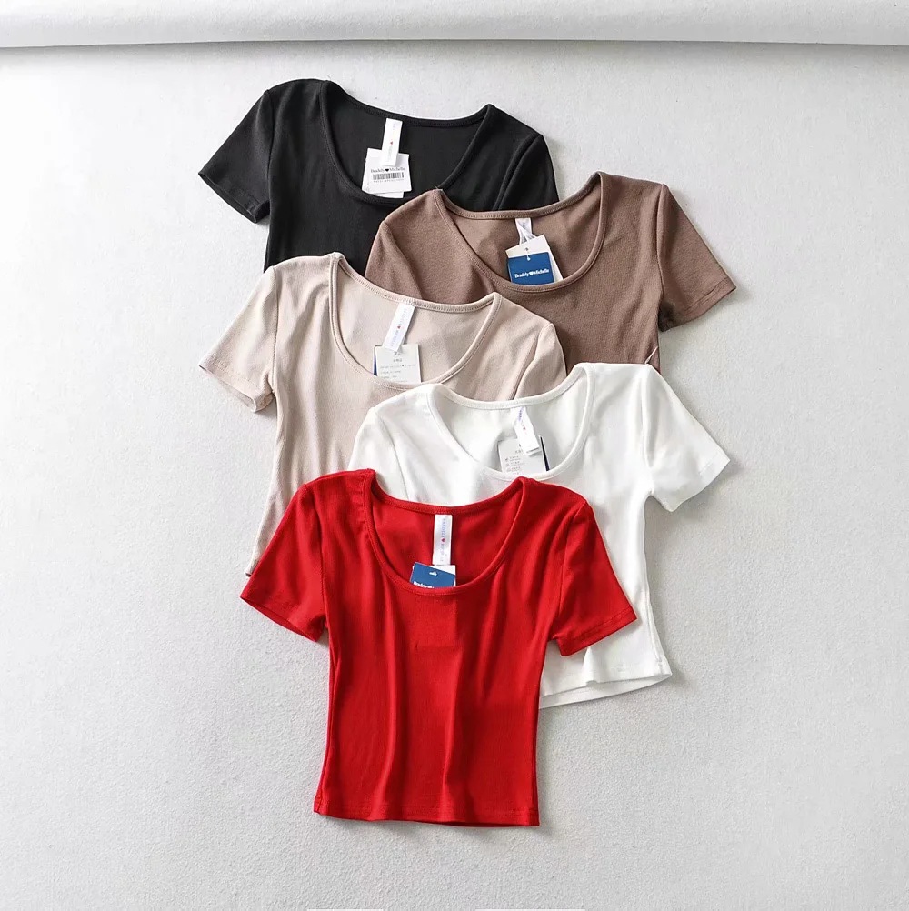 stretch short-sleeved short sports T-shirt  NSHS29413