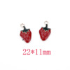 Fruit three dimensional strawberry, metal earrings with accessories, pendant, handmade