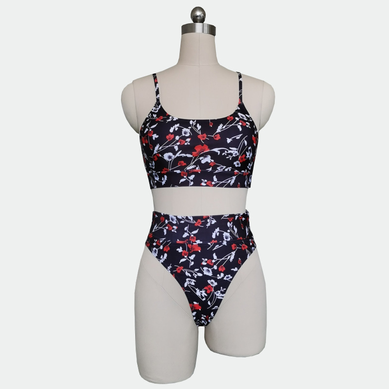 sling top split printed bikini  NSHL42435