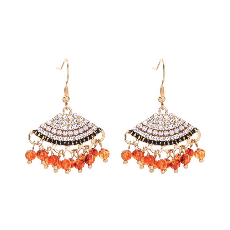 Bohemian Fan-shaped Tassel Earrings display picture 2