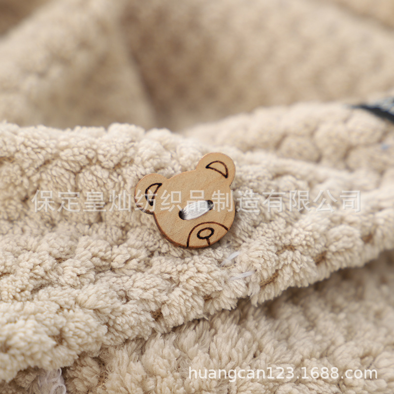 新款高密加厚菠萝格干发帽擦头干发巾吸水浴帽珊瑚绒毛巾包头巾