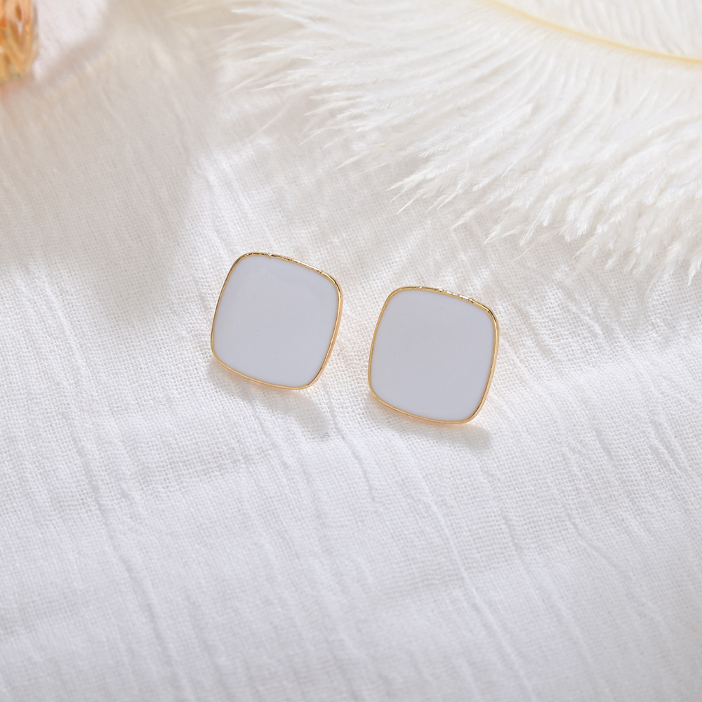 Wine Red Square High-grade Commuting Earrings New S925 Silver Needle Oil Drop Earrings Wholesale Nihaojewelry display picture 8