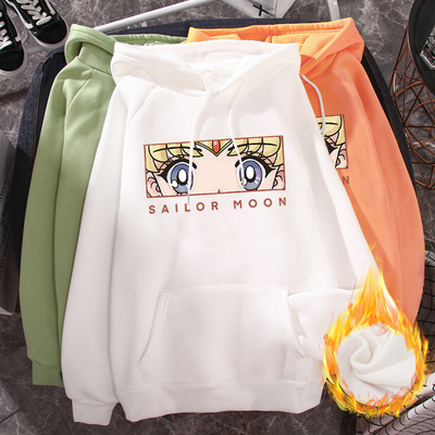 white Sweater lady Easy Korean Edition 2020 Autumn and winter new pattern Plush thickening Women's wear Hooded coat Manufactor Direct selling