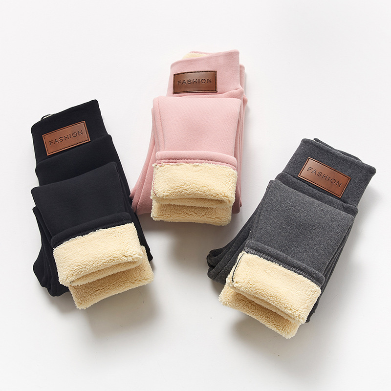 秋冬女童加绒加厚打底裤特厚羊羔绒儿童保暖裤纯棉一体绒外穿长裤