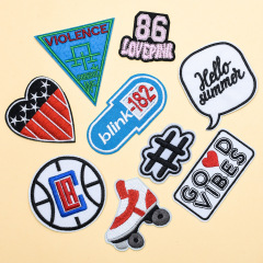 君樂繡花加工新款圓形徽章卡通戶外動物補丁貼跨境貨源刺繡布貼