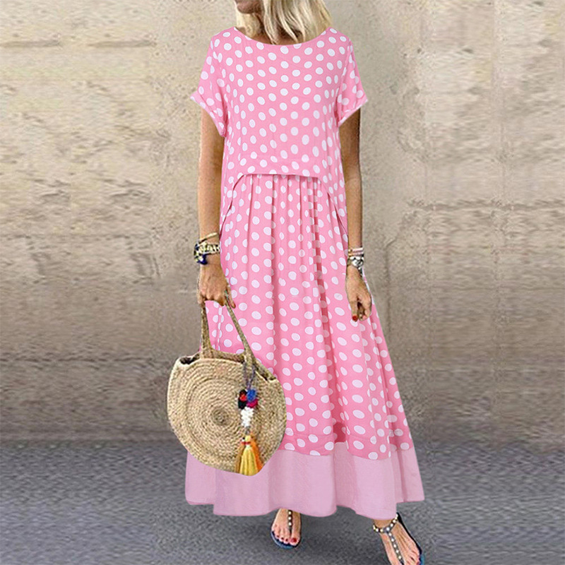 Amazon express hot selling hot summer women's two piece polka dot print dress