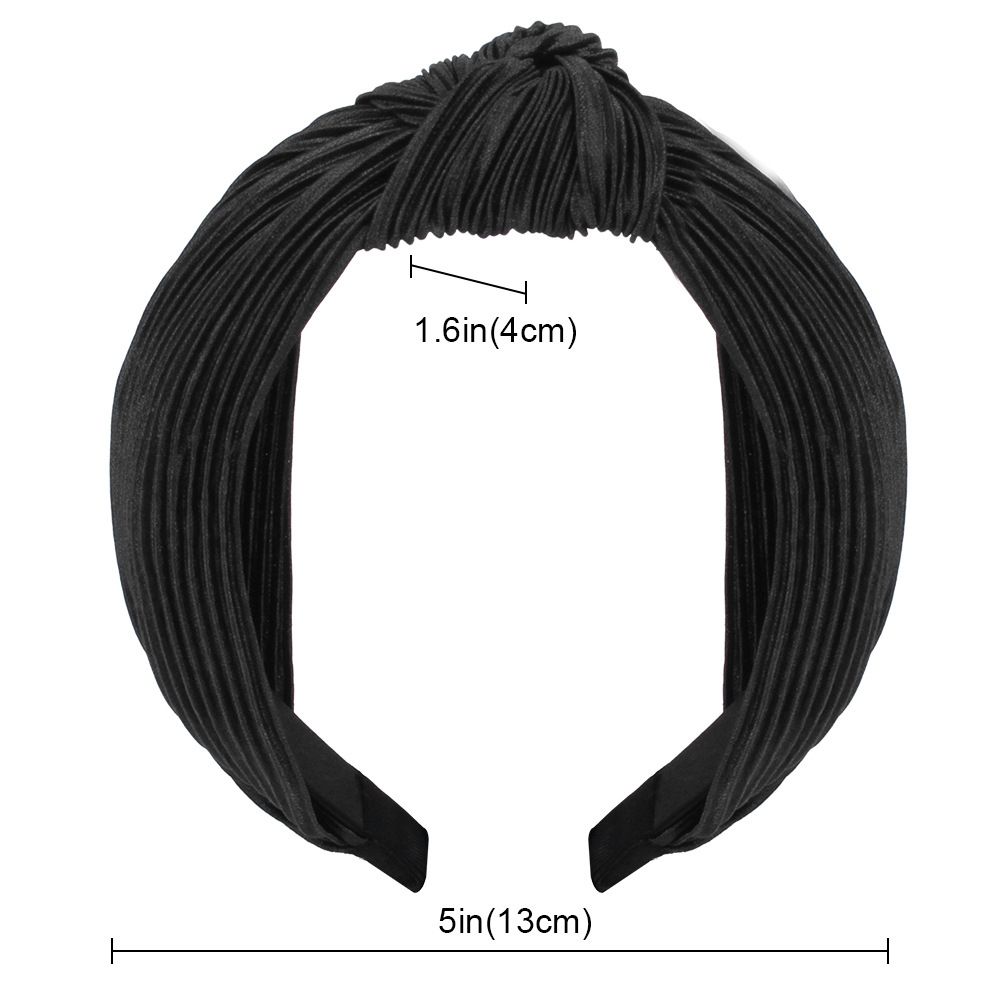 Europäische Und Amerikanische Internet-prominente Neuen Stil Crêpe Wave Koreanische Mode Strick Stoff Kreuz Geknotete Stirnband Stirnband B1042021 display picture 18