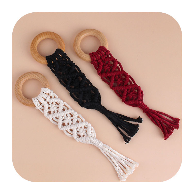 Bebé suministros populares Beech anillo juguetes para niños DIY bebé creativo hecho a mano cuerda de algodón tejido molar Juguetes