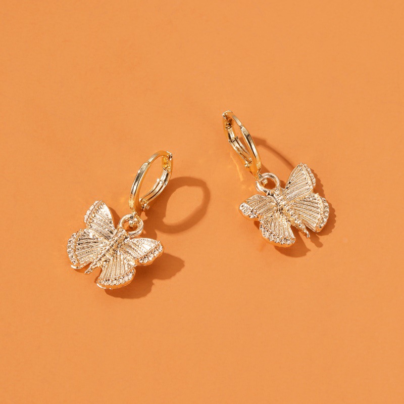 New Earrings Temperament Retro Butterfly Earrings Personality High Cold Alloy Insect Small Butterfly Earrings Wholesale Nihaojewelry display picture 5