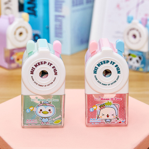 Gezhi Happy 7211 Creative Cartoon Pencil Sharpener Cute Pet Pencil Knife E-commerce Drainage Pencil Sharpener Children's Pencil Sharpener