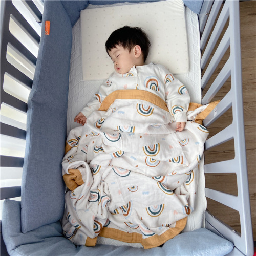Gauze blanket, newborn bamboo cotton swaddle, gauze wrap, gauze throw blanket, rainbow series