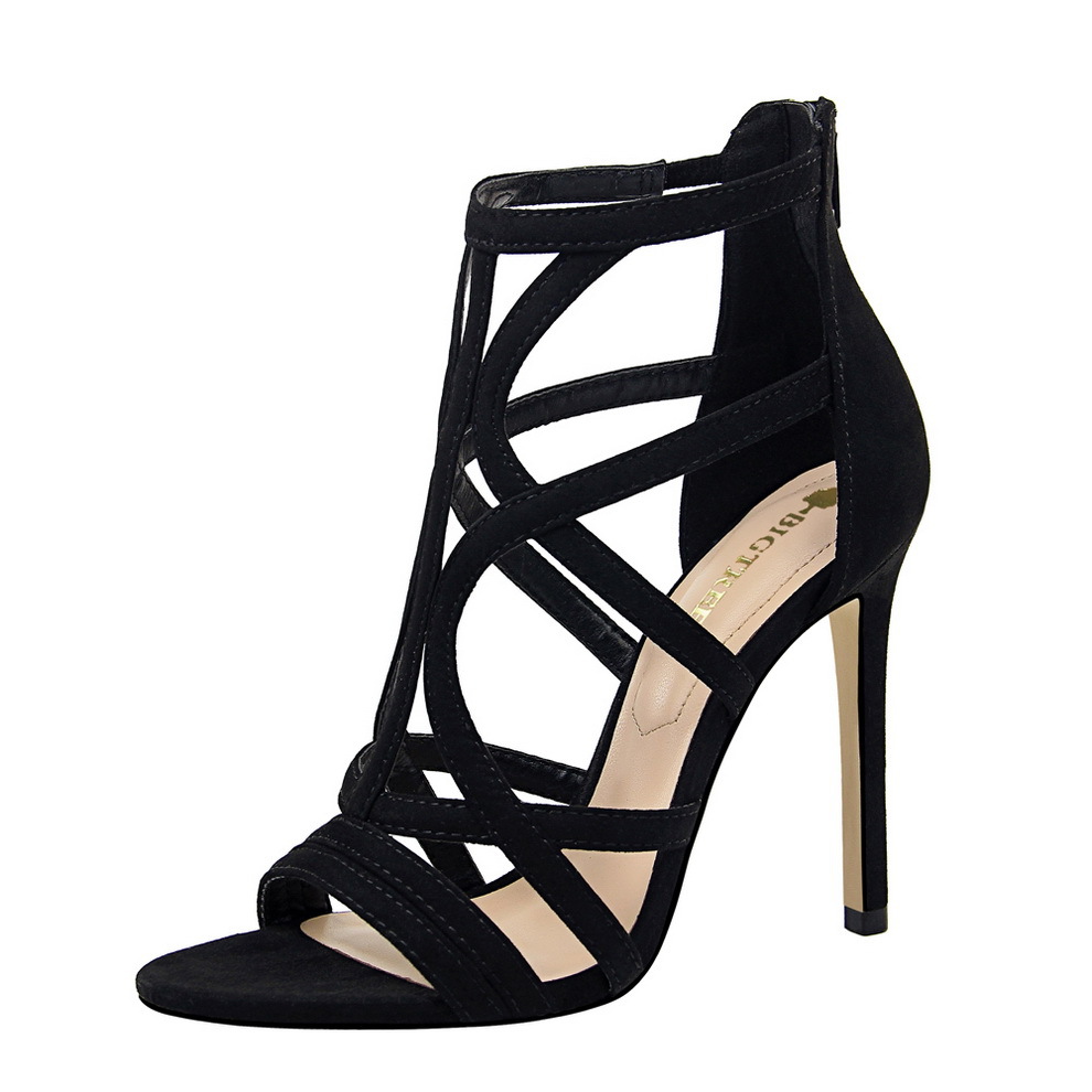 83121-1 in Europe and the Roman style with ultra fine with suede hollow out sexy club summer sandals, high heels