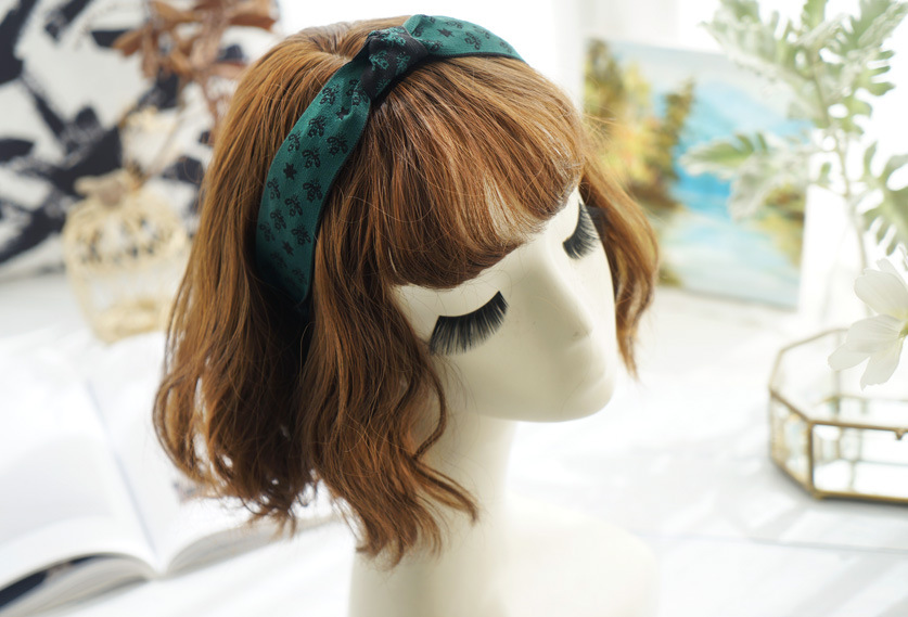 Retro Bee Pattern Fabric Bow Knotted Wide-brim Hairband display picture 7