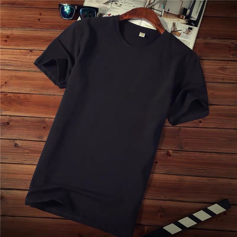 21 200 combed cotton heavy long sleeve loose round neck short sleeve T-shirt solid color clean version long sleeve printing logo