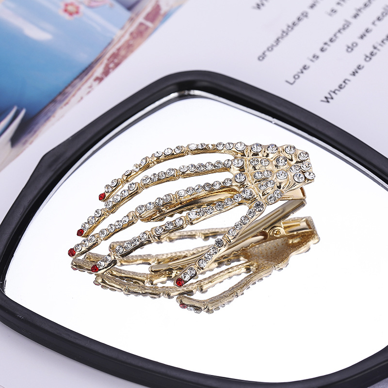 Alloy Material Fashion Hand Alloy Plating Rhinestones Hair Clip 1 Piece