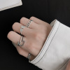 Retro fashionable ring, Japanese and Korean, silver 925 sample, on index finger