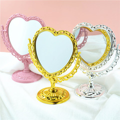 Foreign trade cosmetic mirror, loving desktop double-sided cosmetic mirror, gold and silver mirror, cute princess beauty mirror
