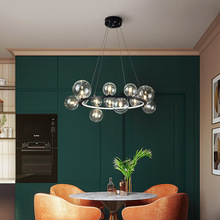 北歐吊燈現代簡約客廳餐廳卧室燈飾個性創意魔豆圓環泡泡球燈具