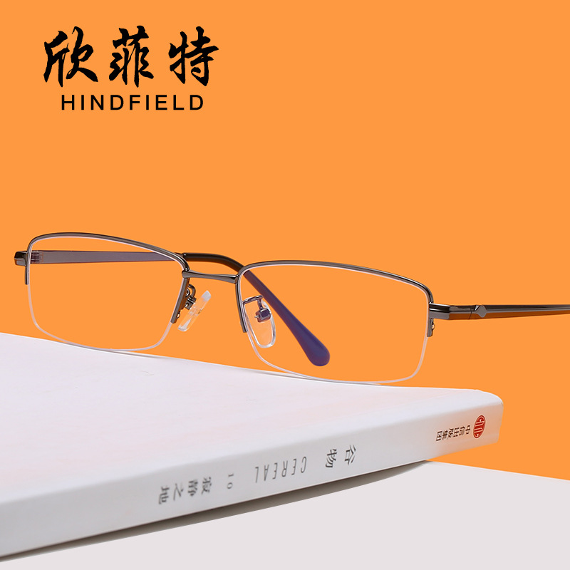 new pattern square Plain glasses Glasses optics spectacles frame Metal Blue light Trend Half-frame man glasses wholesale