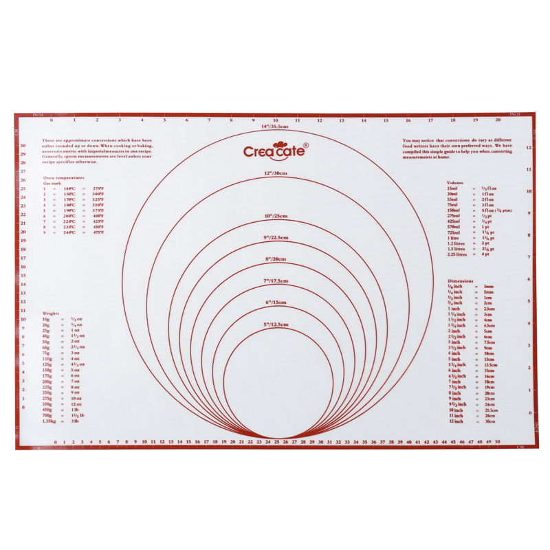 59*39cm铂金硅胶垫 加密玻纤 超薄防滑不沾烤箱垫 烘焙操作揉面垫