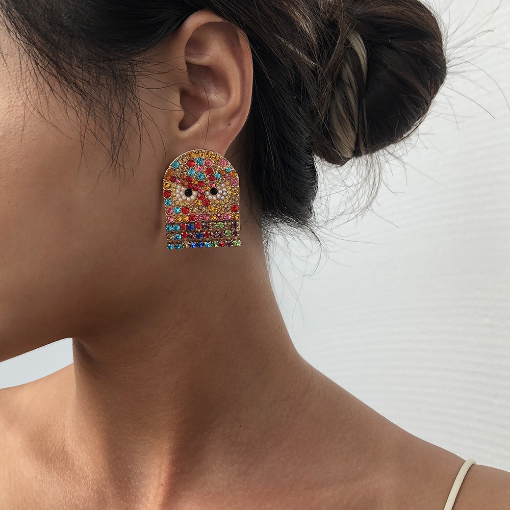 Mode Übertrieben Diamant Lustig Heiß Verkauft Interessante Legierung Ohrringe Für Frauen display picture 5