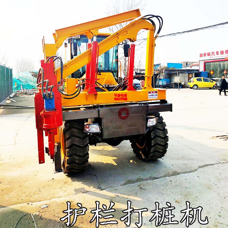 广西护栏打桩机 加大功率高速公路替换护栏打桩机 六缸发动机