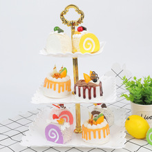 歐式果盤三層點心架 婚禮蛋糕盤水果盤蛋糕架糖果盤架 塑料干果盤