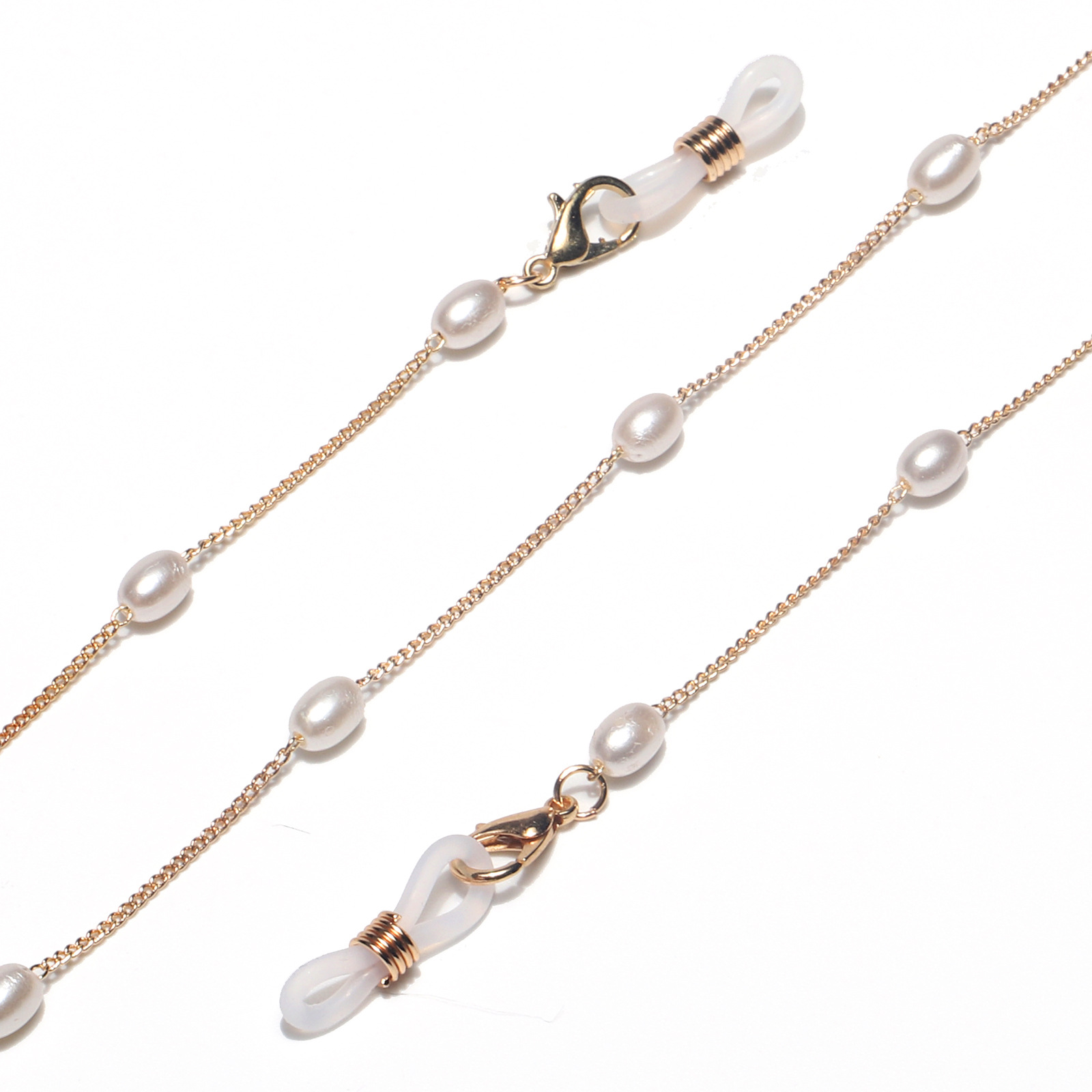10g Weight Gold Color New Rice-shaped Pearl Golden Glasses Chain Sunglasses Anti-lost Anti-drop Glasses Rope Eye Lanyard Wholesale Nihaojewelry 1