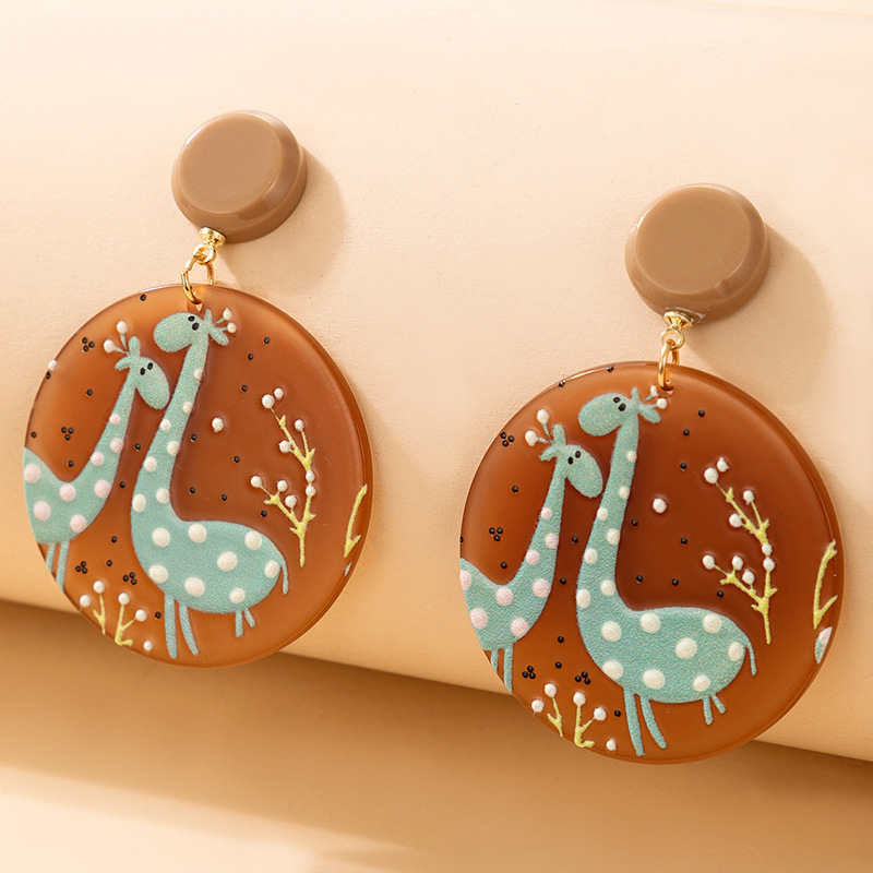 Retro Acrylic Resin Cartoon Leaf Earrings display picture 12