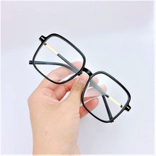 新款防蓝光方形素颜TR90眼镜框网红平光眼镜潮大黑框配近视镜架