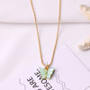 Fashionable trend multicoloured earrings, necklace, chain, set, accessory, Korean style, wholesale