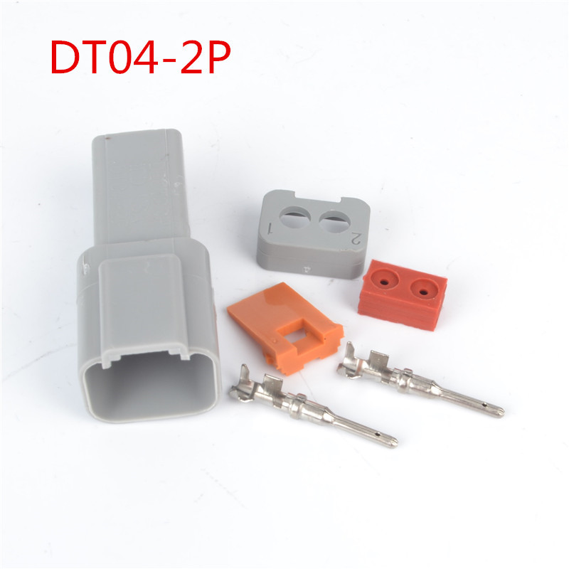 DT06-2S 防水连接器 DT04-2P 接插件 电线接头2孔