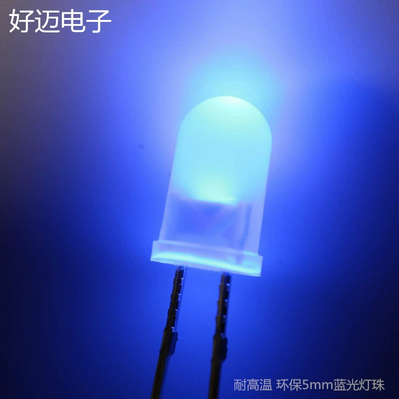 LED5 мм круглые противотуманные синие световые бусины хорошего качества Термостойкие анти-световое затухание мягкий свет равномерная защита глаз 5 мм синий свет LED