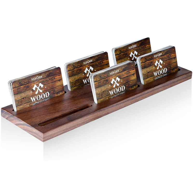 木质商务收纳大容量名片盒 个性创意名片底座 北欧名片收纳夹