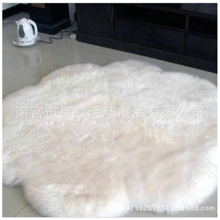 双拼家具装饰羊皮地毯皮毛一体成型羊皮双拼床毯沙发坐垫冬季保暖