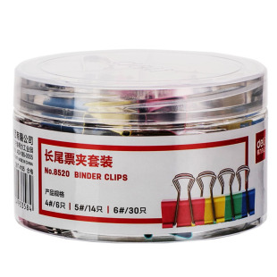 Deli stationery 8520 metal small ticket clip color long tail clip metal chicken tail clip office supplies clip wholesale