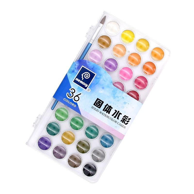 36 colores de acuarela sólida blanca