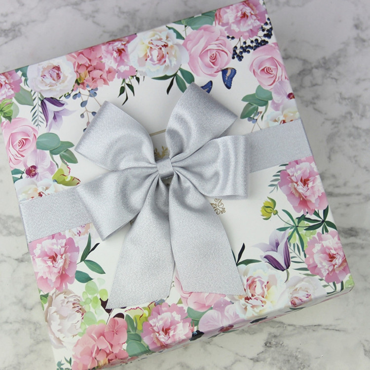 现货 跨境5色银纬双面涤纶织带 节日礼品礼盒 巧克力包装装饰丝带