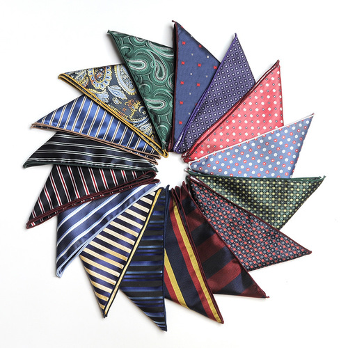 Men's tie square scarf wholesale Korean style fashion versatile trendy retro embroidery pattern suit pocket scarf